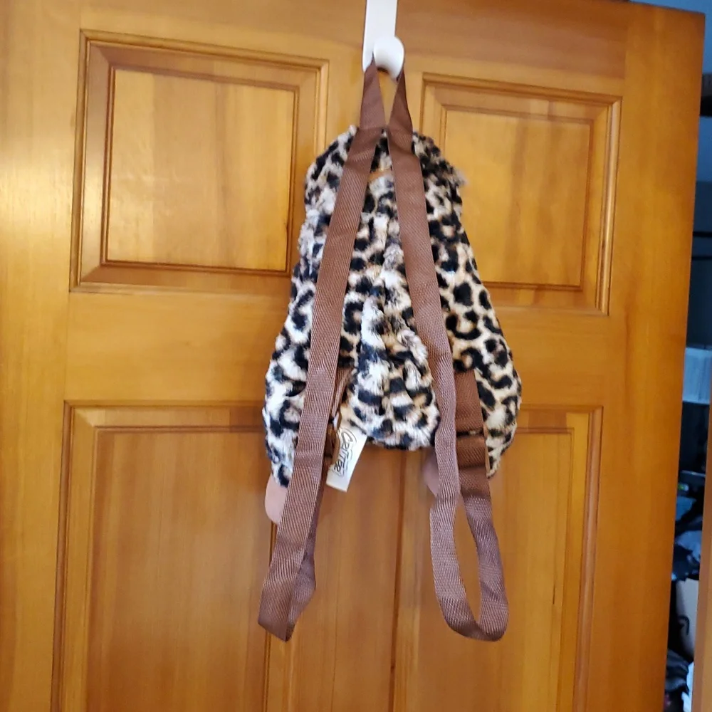 Critter Collection Leopard Print‎ Plush Backpack